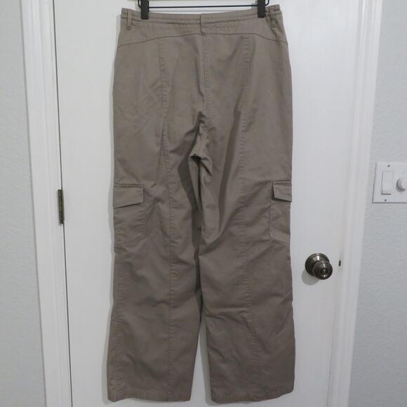 Womens Sz L Tan Pants Cargo Style Pocket Pants Wide Leg - Picture 2 of 8